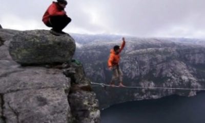 Highline in Norwegen: Flight of the Frenchies